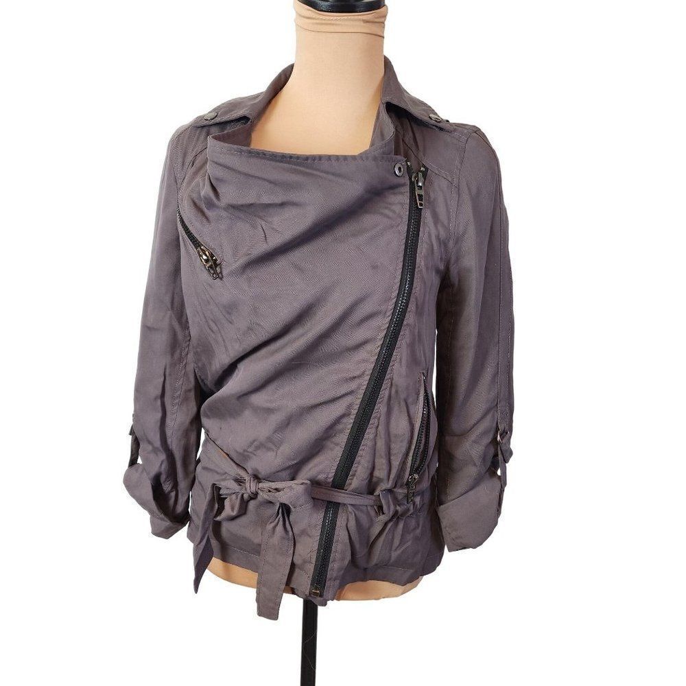 BlankNYC Biker Zip Jacket, Grey XS EUC